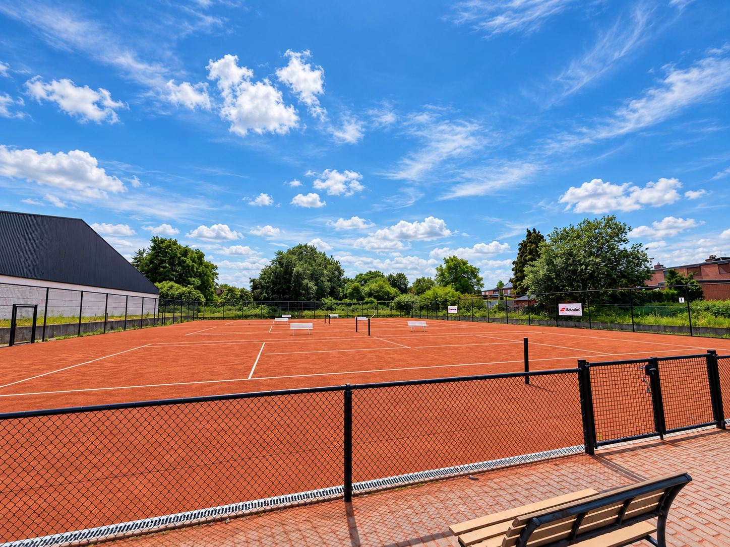 Gravel-tennisbanen van Padel Park Landgraaf